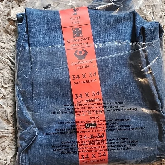 NWT CHAPS DURABLE DENIM SLIM STRAIGHT JEANS SZ 34x34 - Picture 4 of 5